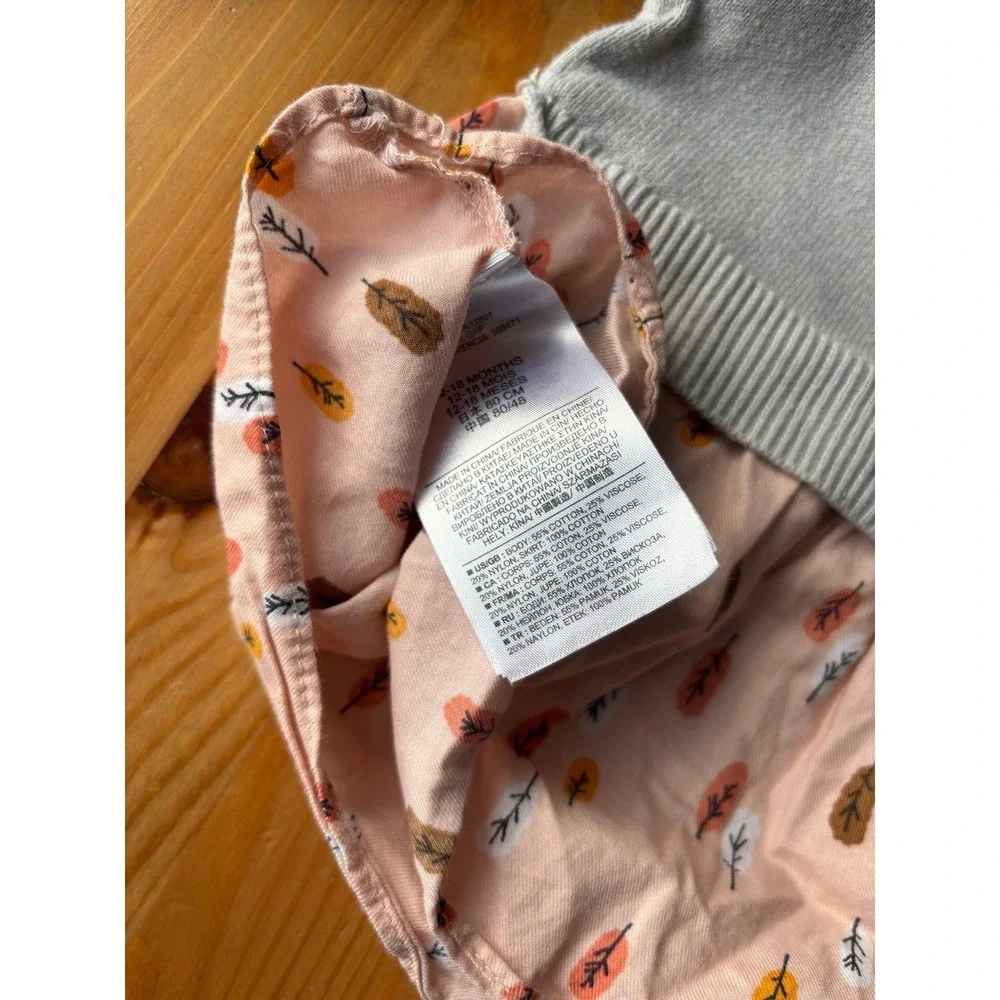 Baby GAP Preppy Collared Shirt Sweater Dress Size 12-18 Months